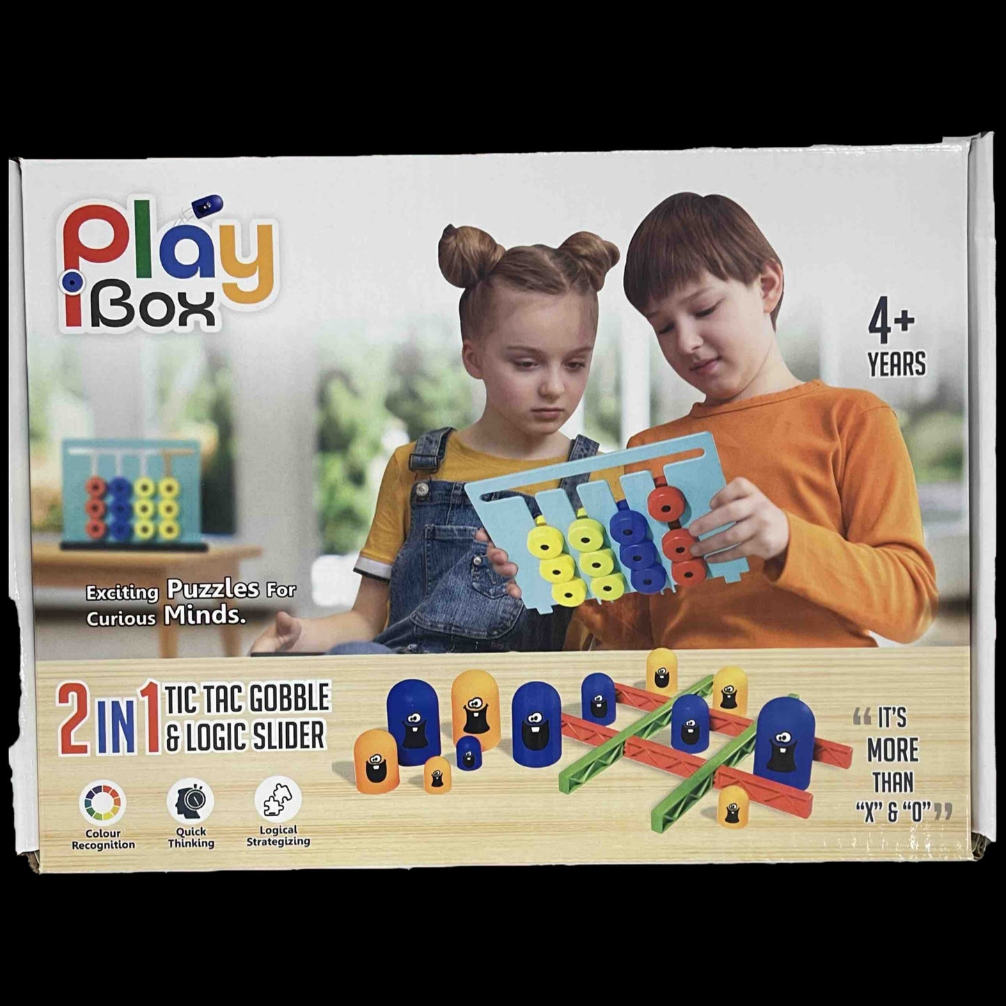 IToys Play Box 2in1 Tic Tac Gobble & logic slider