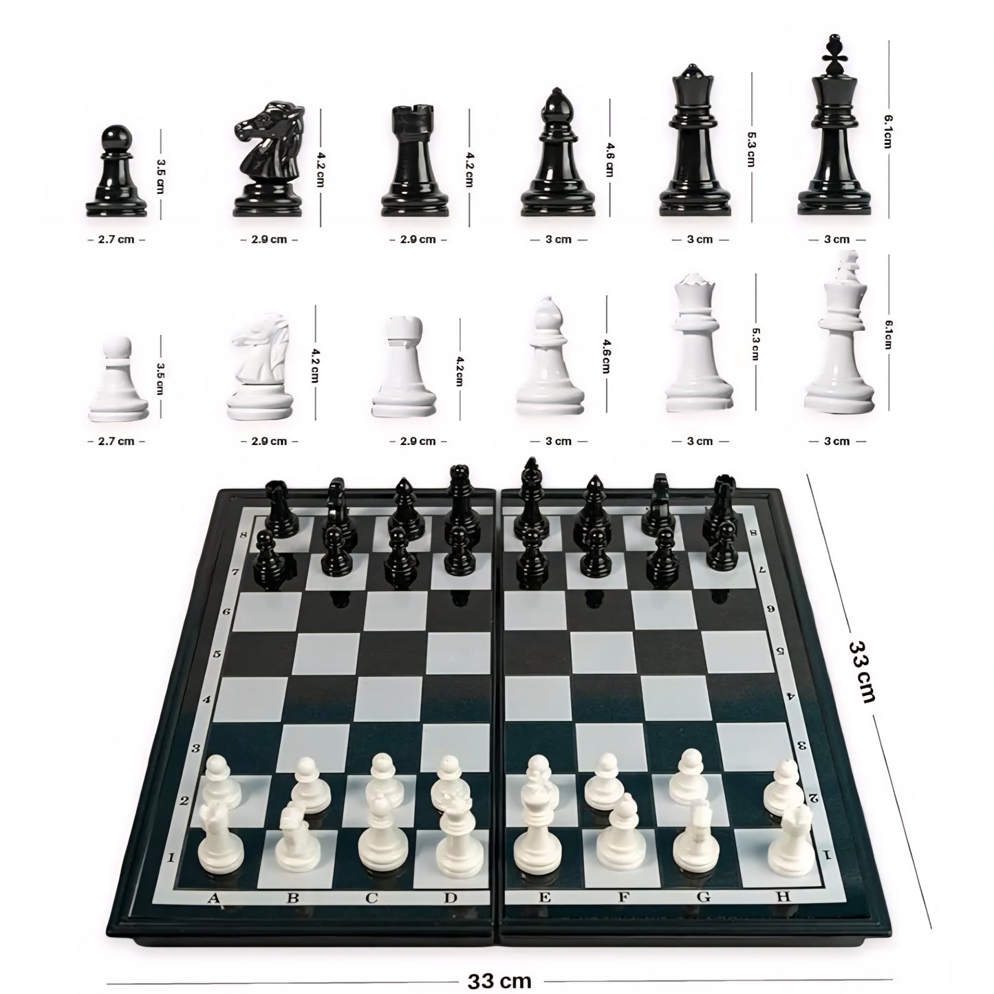 RATNA'S Black & White Magnetic Chess Set for All Ages