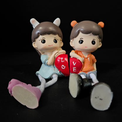 Cartoon Resin Outseam 4pieces set Dolls Hanging Feet Doll Home Wall Decoration