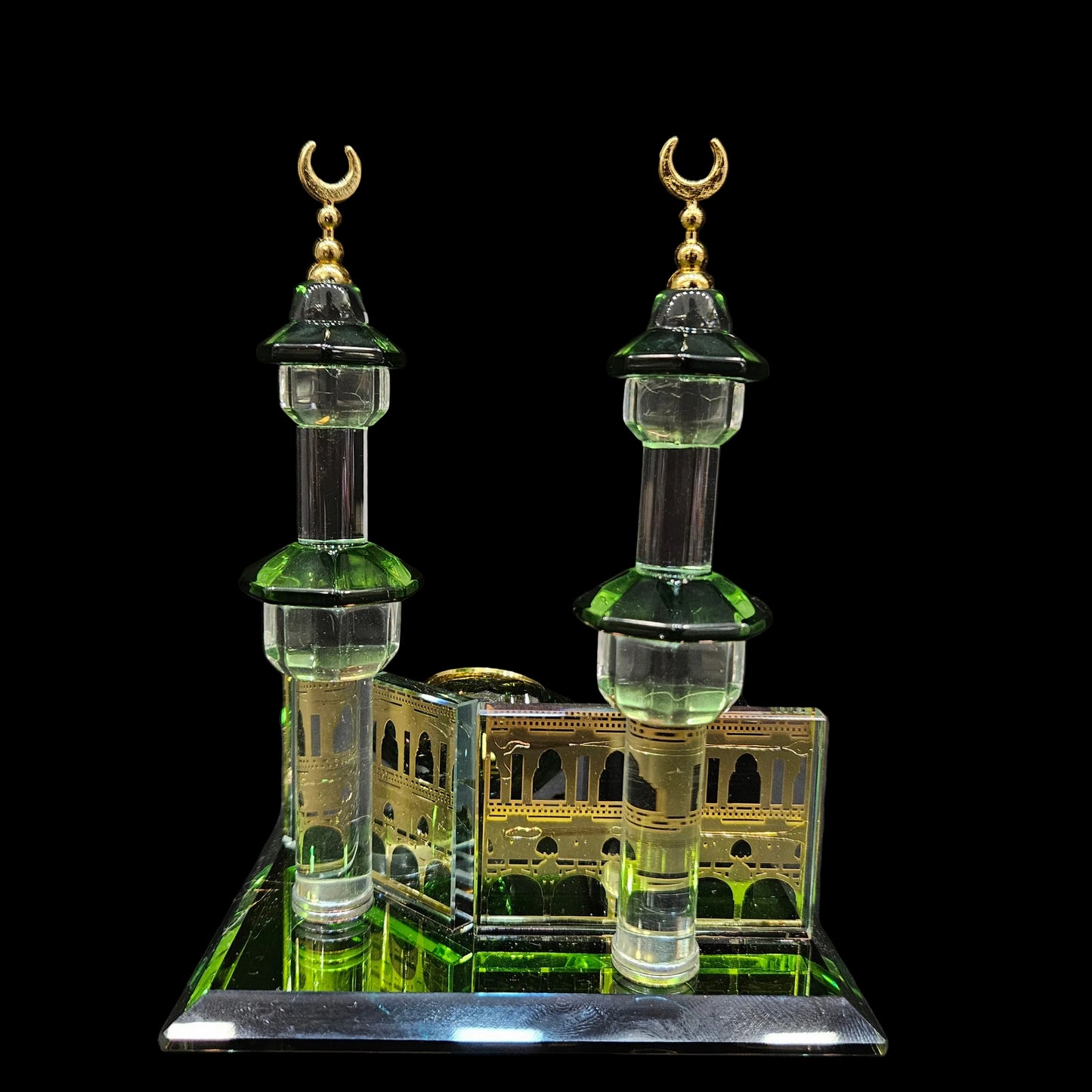 Crystal Glass Moon Ornament for Islamic Home Decor for New Year Eid Mubarak Ramadan Decoration