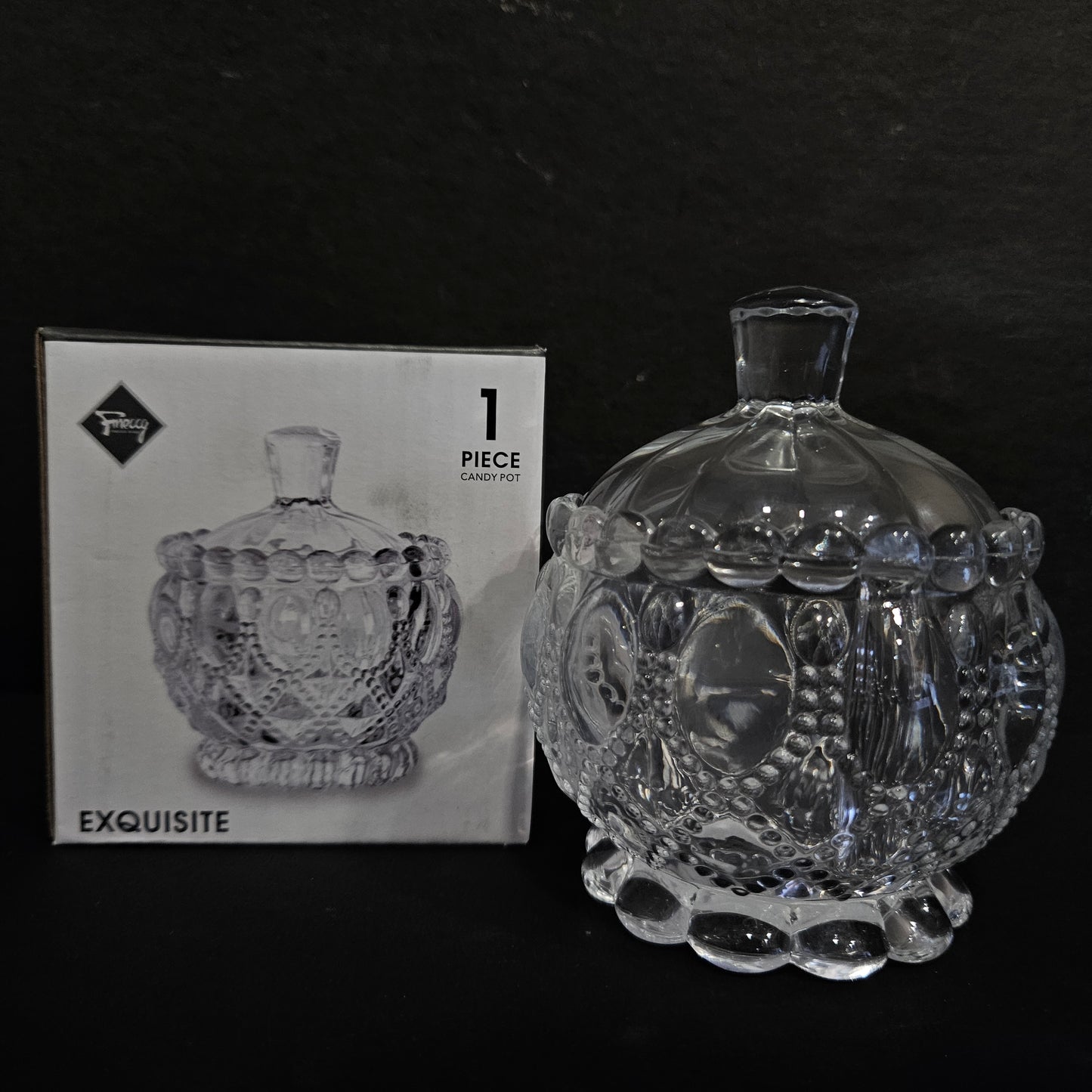 Glass Clear Transparent Sugar Bowl with Lid crystal jar