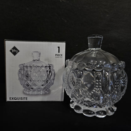 Glass Clear Transparent Sugar Bowl with Lid crystal jar