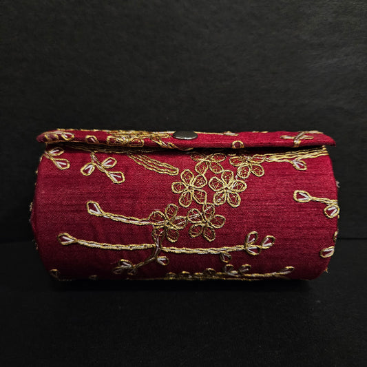 Women's Bangle Organizer Box, with Golden Zari Embroidered easily portable to everywhere for women's