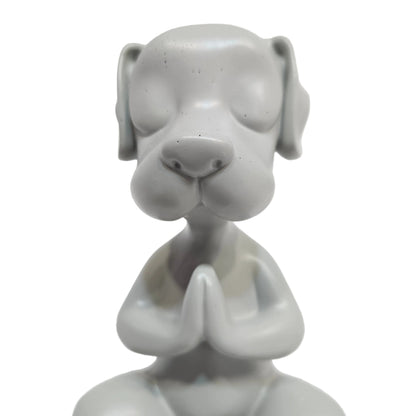 Meditating Buddha Dog Statue,Resin Yoga Dog Figurine, Cute Funny Zen Animal Tabletop Decor for Home and Garden, Tranquility and Peacefulness for Your Fairy Garden