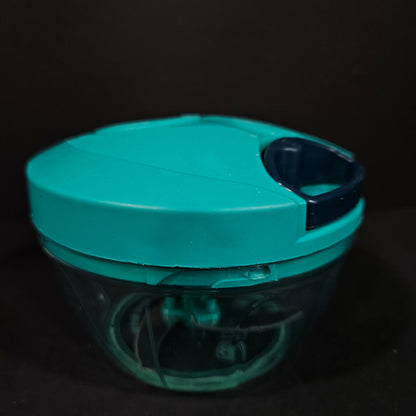 Hetal plastic 2 in 1 Handy Chopper made with extra sharp Stainless Steel 3 blades & heavy plastic material with 450ml capacity unbreakable transparent container