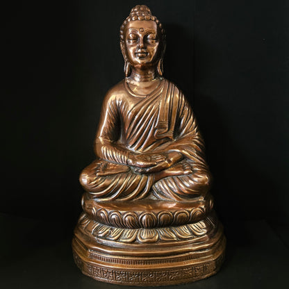 Big size Copper Buddha Statue Showpiece idol for Pooja Room & home Decor