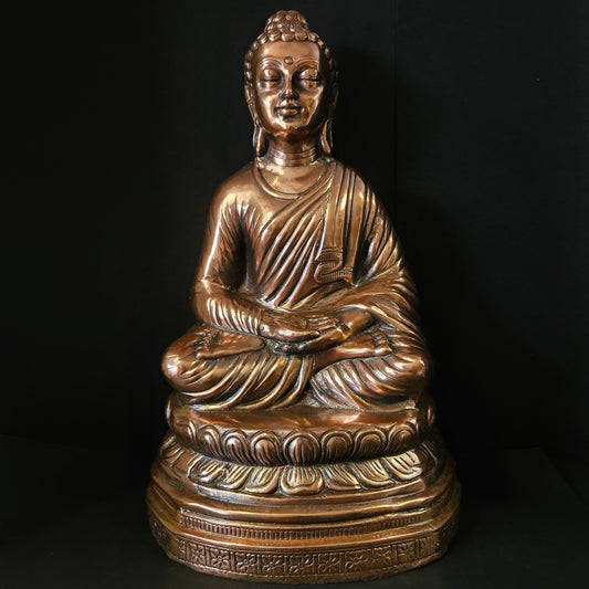 Big size Copper Buddha Statue Showpiece idol for Pooja Room & home Decor