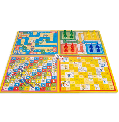 Little Business Popular with Notes 5 in 1 Board Game Along with Other Games Like Ludo, Snakes Ladder, Car Rally & Cricket