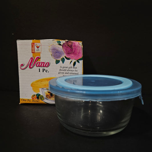 Shelly Glassware Nano glass storage bowl with lid