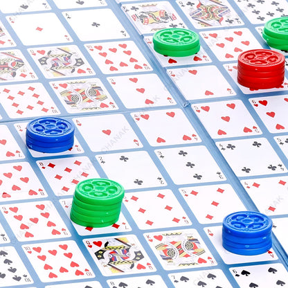 Make A Sequent Board Game, Strategy & Logic Challenging Game with Foldable Board, Plastic Chips & Cards, for Kids Above 7 Years