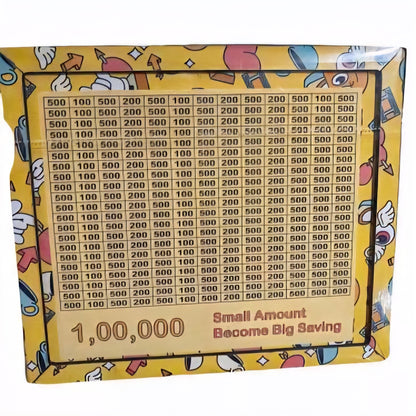 Wooden Money/Piggy Bank for Kids & Adults, Savings Challenge Box, Money Saving Box of 1,00,000, Cash Collection Gullak Mini Bank, Birthday Gift for Kids, Women/Men/Friends
