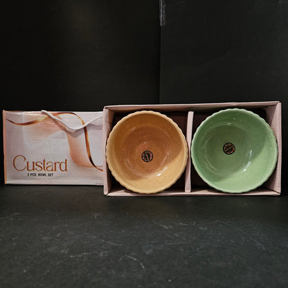 Express Custard Ceramic 2pcs set bowls for Return gifting
