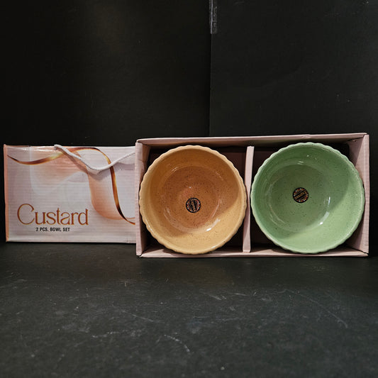 Express Custard Ceramic 2pcs set bowls for Return gifting
