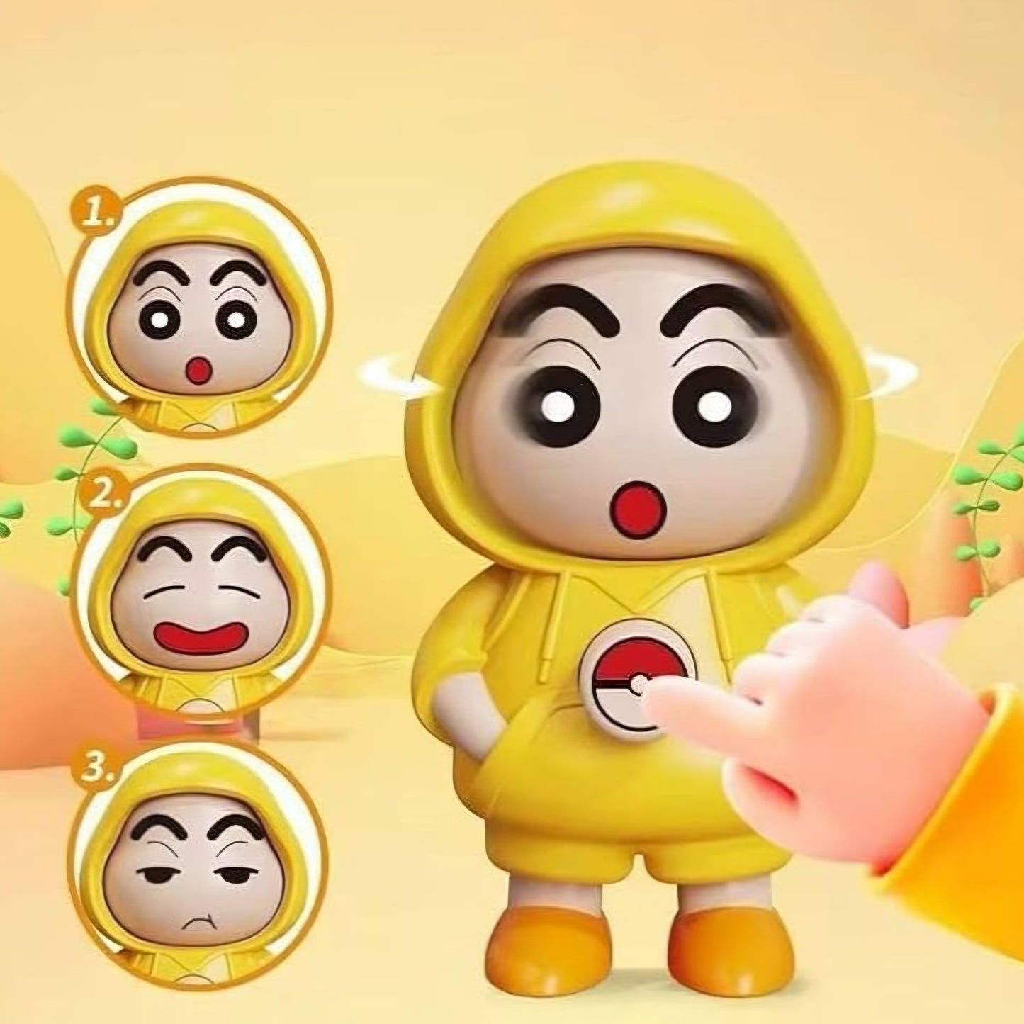 Face changing cute cartoon characters keychain