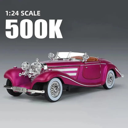 Vintage Model Car Toy Diecast Metal Cars Vintage Car for Kids Light Sound Pull Back Openable Door Toy Cars