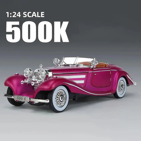 Vintage Model Car Toy Diecast Metal Cars Vintage Car for Kids Light Sound Pull Back Openable Door Toy Cars