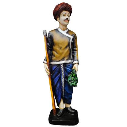 Rajasthani Traditional Man Polyresin Statue Showpiece Figurine for gifting & home Decor