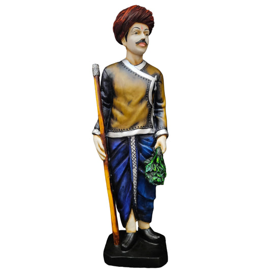 Rajasthani Traditional Man Polyresin Statue Showpiece Figurine for gifting & home Decor