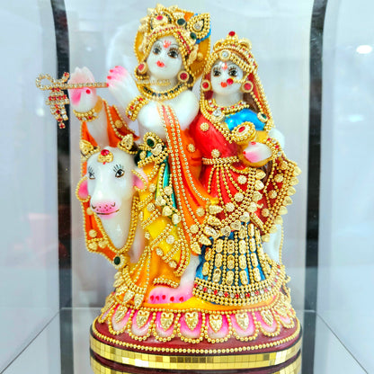 Radha Krishna 24carats gold Plated Cabin Idol for Home Decor & Lord Showpiece