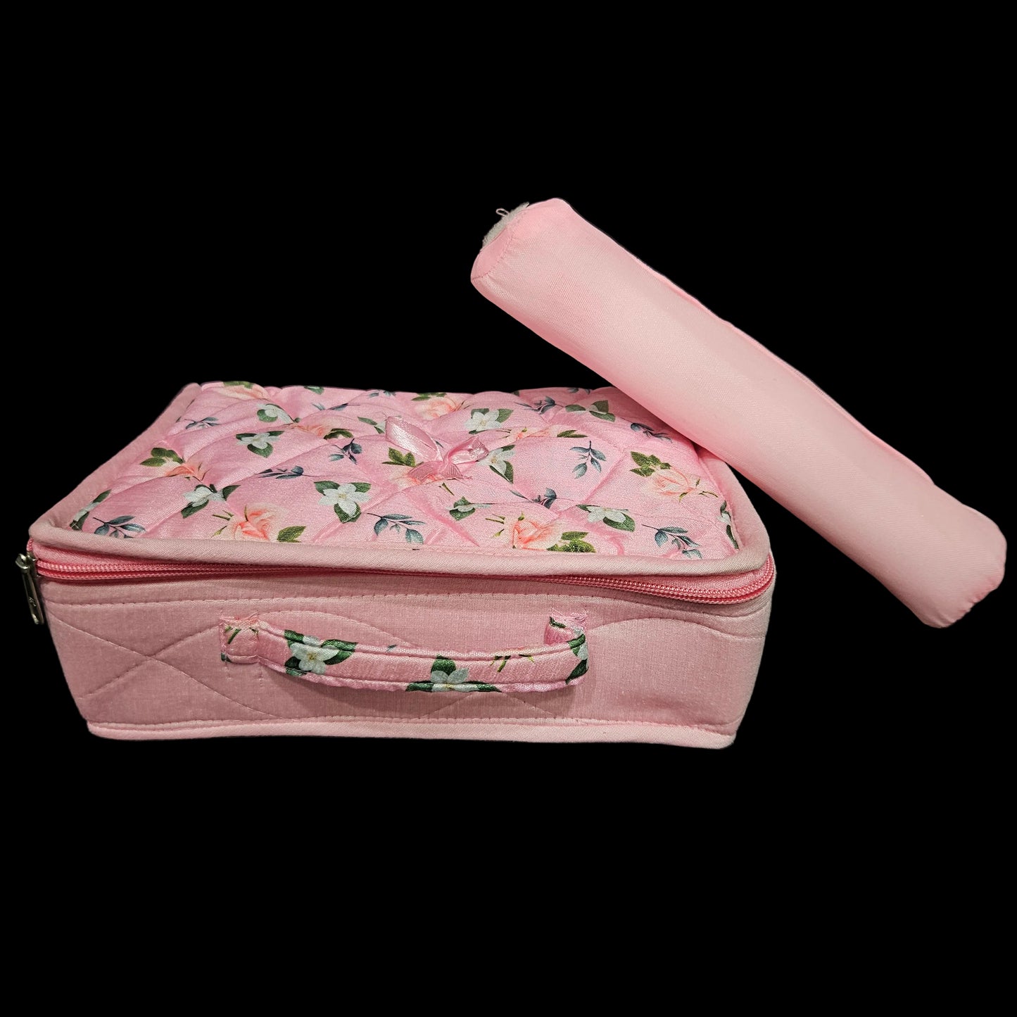 Jewellery pouch For Women 4- Zipper Compartments Travel Pouch with Bangle rod Zip Lock For Gold Storage & Earrings Organizer