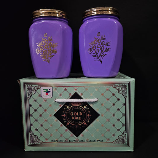 Gold king Exclusive collection 2 piece jar set with elegant floweral design on it for multi purpose usage & for Return gifting purpose