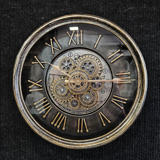 Vintage Oversized Modern Large Wall Clock with Moving Gears Steampunk Clocks