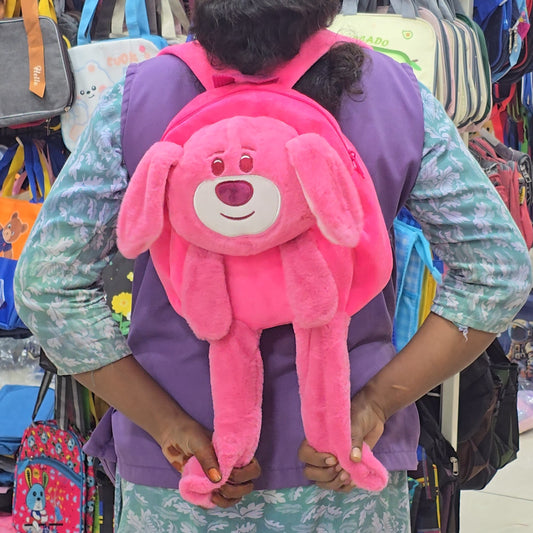 Cartoon character themed soft fur backpack for kids