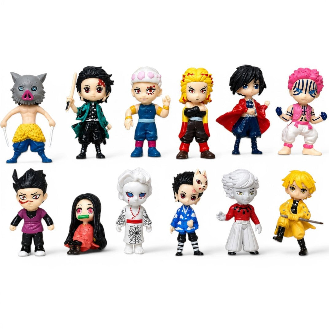 Demon Slayer Mini Action Figure Set Anime Character Toy Collection