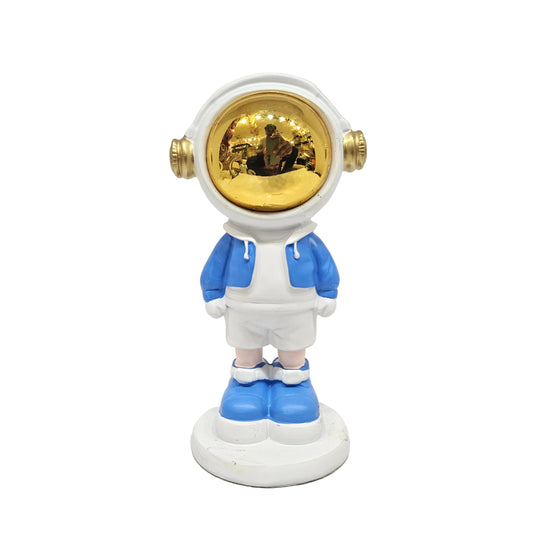 Astronaut Statue Sculpture Spaceman Decor,Resin Home Decor Sculpture with Golden Balloon,Arts Gold Shelf Decoration