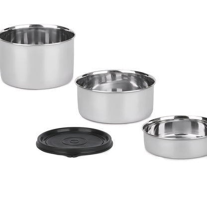 Milton Tasty Lunch 4 Steel Tiffin Leak-proof, food grade steel & light weight