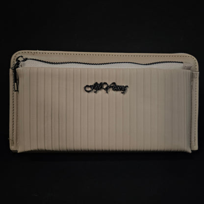 Leather Thin Slim Wallets for Women Wallet for Women with Double Zipper