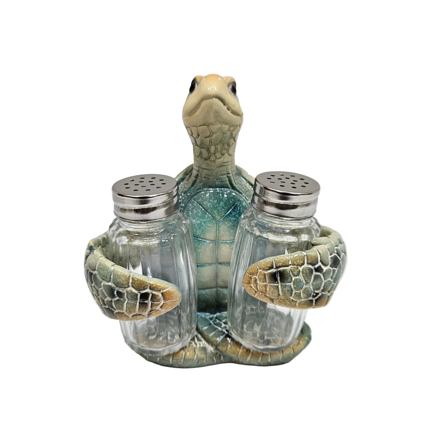 Sea Turtle With Salt and Pepper Shaker Figurines Decorations Set with Holder Figurine for Beach Bar or Tropical Kitchen Decor Table Decorations For Home Gifts