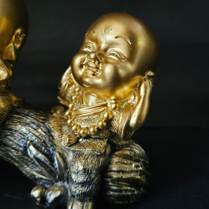 Laughing Baby Monk Buddha a Home decor Item for Gifting Decorative Showpiece for Office Living Room Table