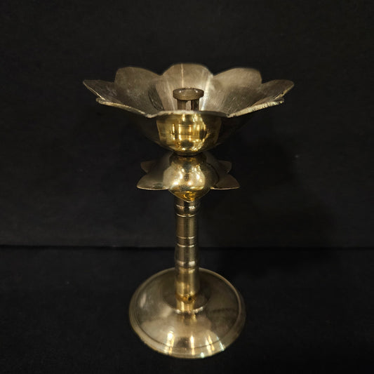 Pure Brass Lotus Akhand Diya stand for Home & Pooja room