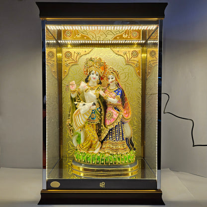 Radha Krishna 24carats gold Plated Cabin Idol for Home Decor & Lord Showpiece