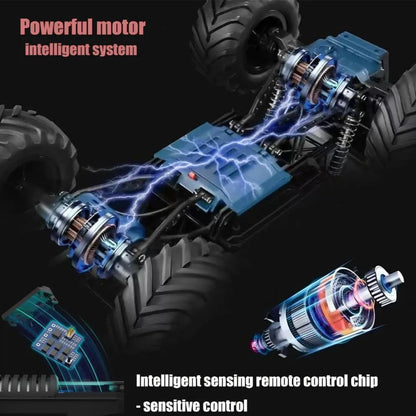 Remote Control Tesla Cybertruck Rock Crawler, with Metal Shell, 2.4GHz 4WD RC Truck with Headlights, Off Road Monster Truck, Birthday and Surprise Gift