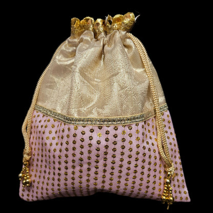 Designer Golden Polti Bag Pearl Handle and Tassel Ethnic Purse Women’s/Girls's Handbag for Party, Casual, Bridal