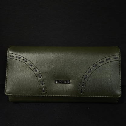 Leather Thin Slim Wallets for Women with magnetic Button