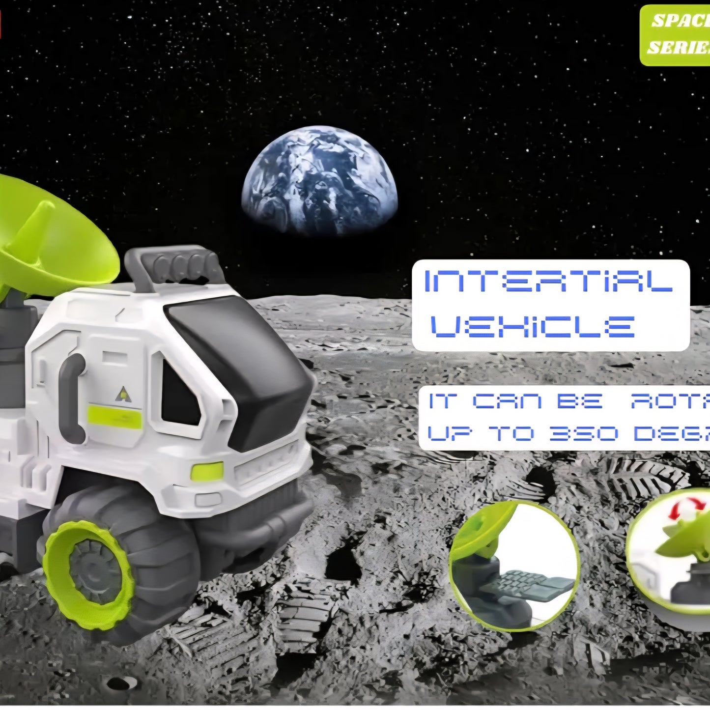 Space Vehicle Set Friction Powered Pretend Play Truck Toy for Kids Boys Space Project Satalite Vehicles Toddler Mini Chandrayan Vehicle Toy