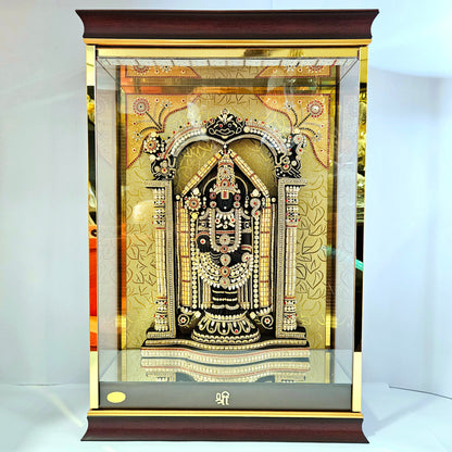 Lord Venkateshwara Balaji 24carats Gold Plated Cabin Idol for Home Decor & Lord Showpiece