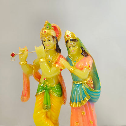 Radha Krishna Kishan Standing Murti Idol Statue Decorative Item Showpiece for Home Decor