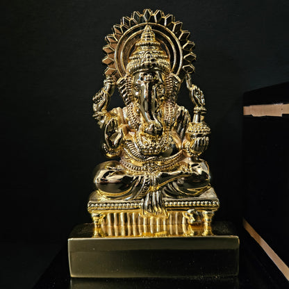 Lord Shree Ganesha Idol, Pen Stand with Clock, Tabletop, Gifting
