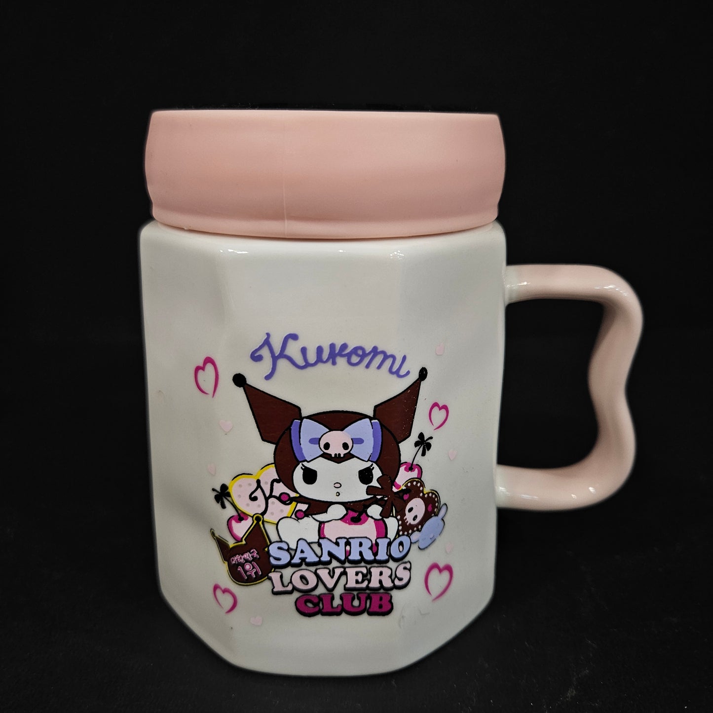 Kuromi cartoon character printed Ceramic mug with white & multiple colours