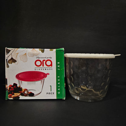 Ora glassware step towards quality galaxy glass storage jar for groceries storage purpose