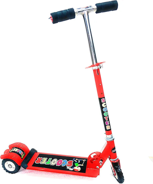 Lumo Fashion Scooter for kids, model LMI-S216, featuring a red and silver color scheme and suitable for ages 3+.