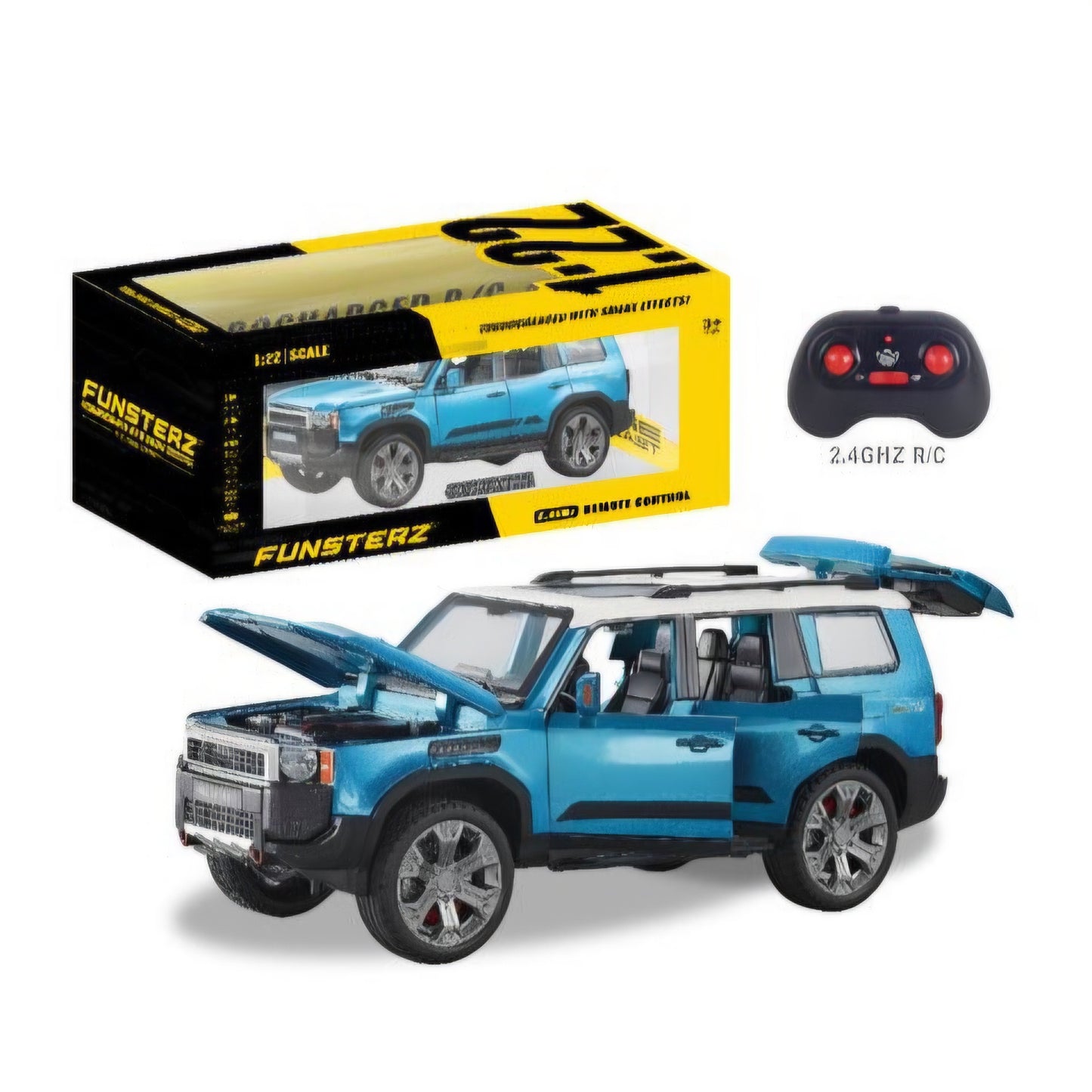 1:22 RC Spray Mist Alloy Body Remote Control Car with LED Lights, Rechargeable Battery, Full-Function Driving – Realistic Die-Cast Off-Road Model