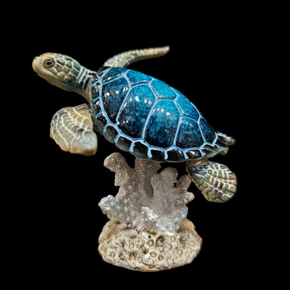 Sea Turtle Statue Garden Decor, Tabletop Display Sea Turtle Sculpture