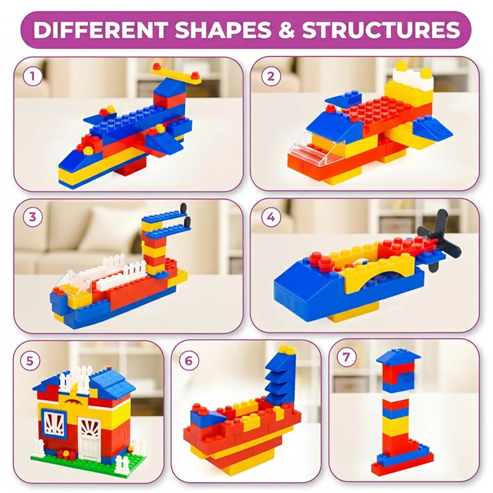 Expert Master Building Blocks for Kids, 200 Interlocking Pieces. let Your Kid Make Everything he/she Dreams of. Improves Logical Thinking and Cognitive Skills of Kids