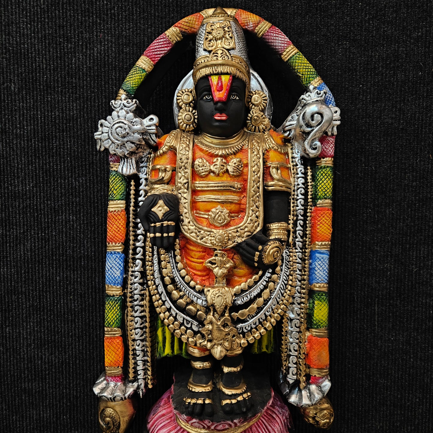 Lord Venkateshvara as Balaji at Tirupati Black Sculpture for Office,home & Pooja room