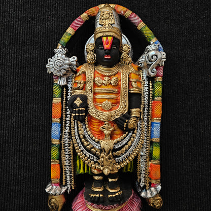 Lord Venkateshvara as Balaji at Tirupati Black Sculpture for Office,home & Pooja room